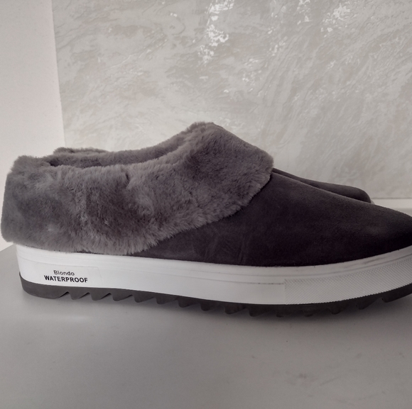 Blondo Shoes Blondo New Grey Fluffy Slipper Boots 6 Poshmark